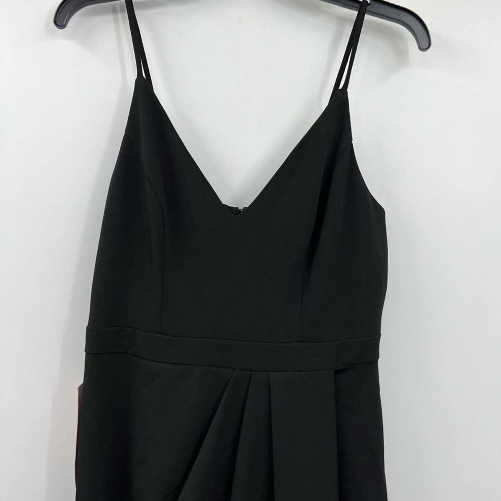 BHLDN Caron Crepe Dress Size 10 Black Crepe V-neck Tulip Sleeveless Dress - Picture 4 of 9